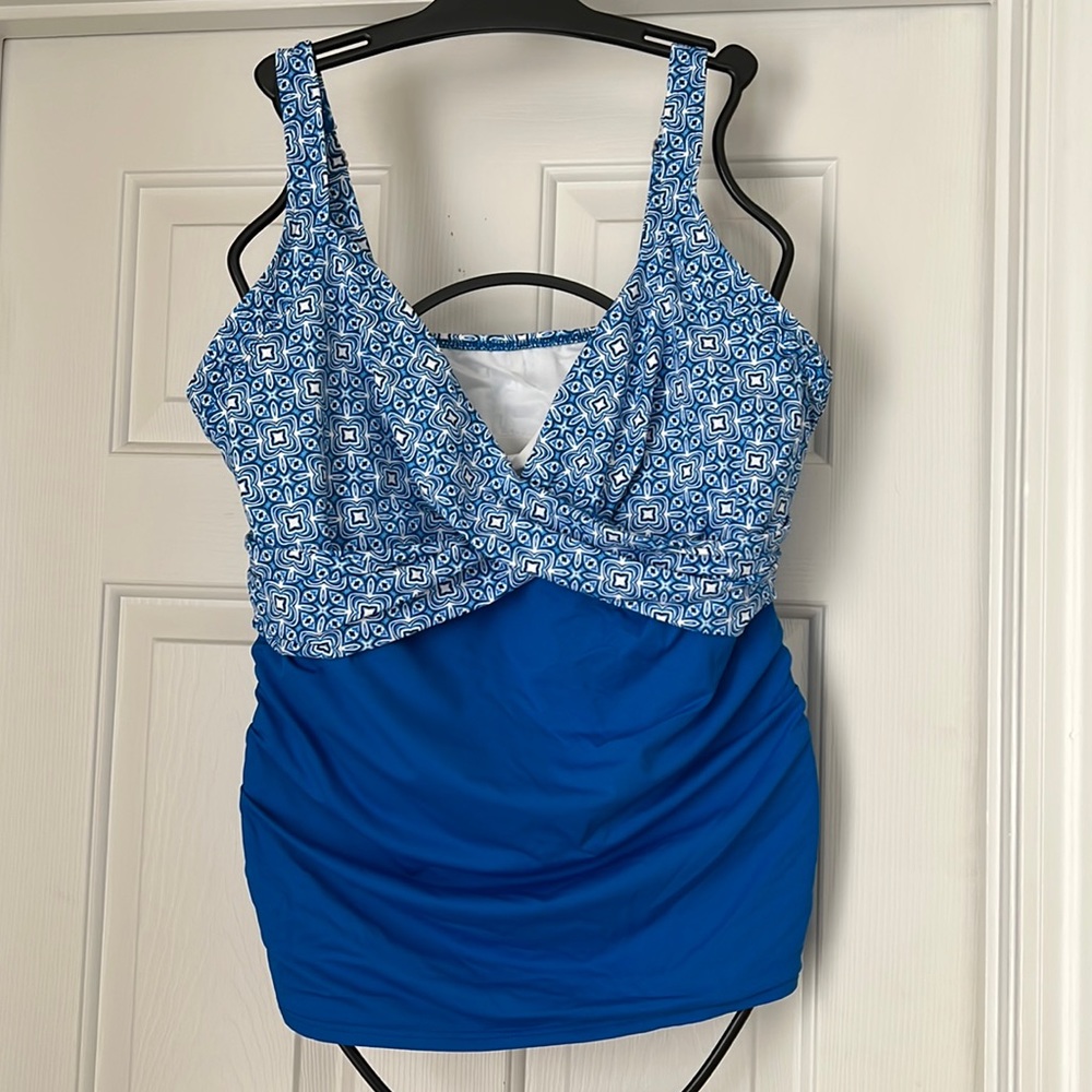 Mediterranean Blue Lands End Tankini size 16 DDD